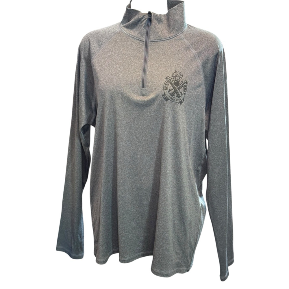 Men's Springfield Armory Gray 1/4 Zip Sweatshirt L euc - Picture 1 of 2